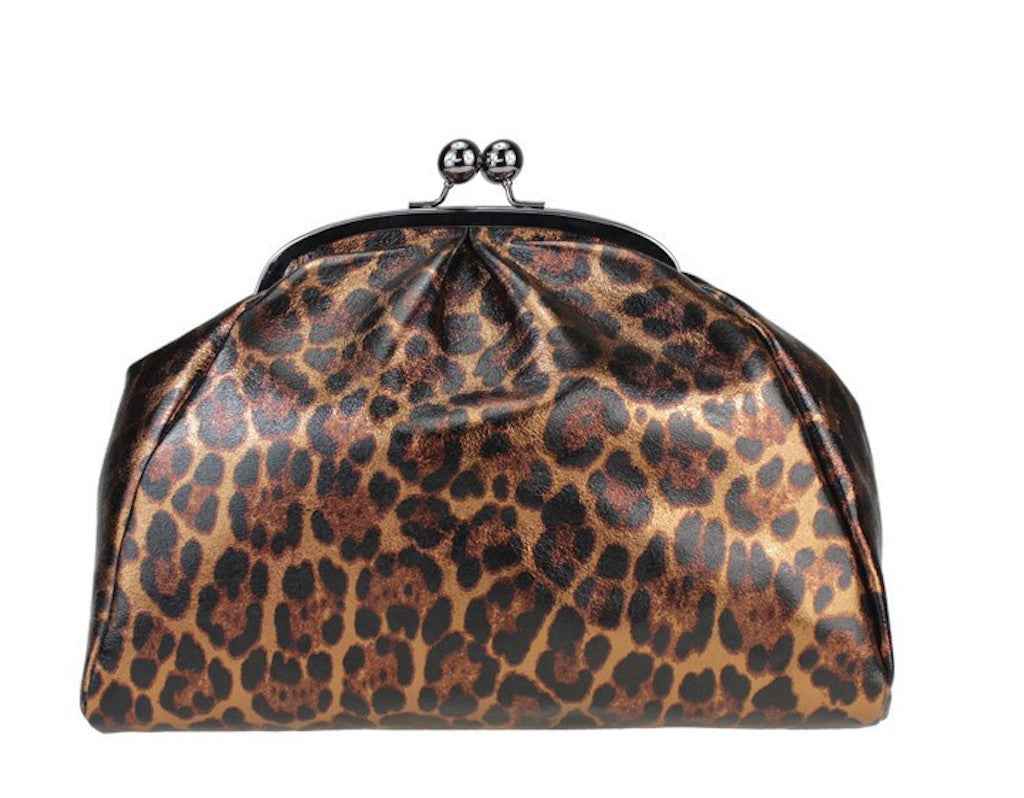 BZNA Bag Xandra Maculato Metalicca Leder Italy Damen Clutch Handtasche Schultertasche
