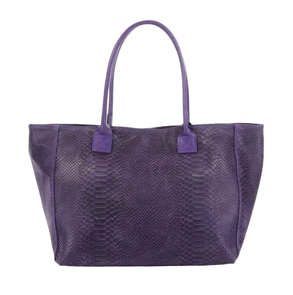 BZNA Bag Ladasha Lila Snake Prägung Leder Italy Damen Shopper Handtasche Schultertasche Tasche