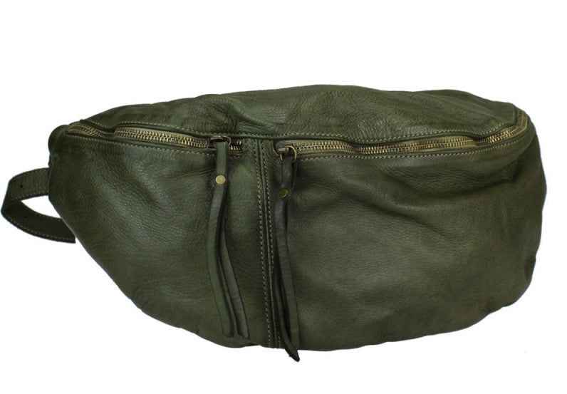 BZNA Bag Luigi Grün Italy Designer Gürteltasche Bauchtasche Fanny Bag Umhängetasche Schultertasche Tasche Leder Shopper Neu