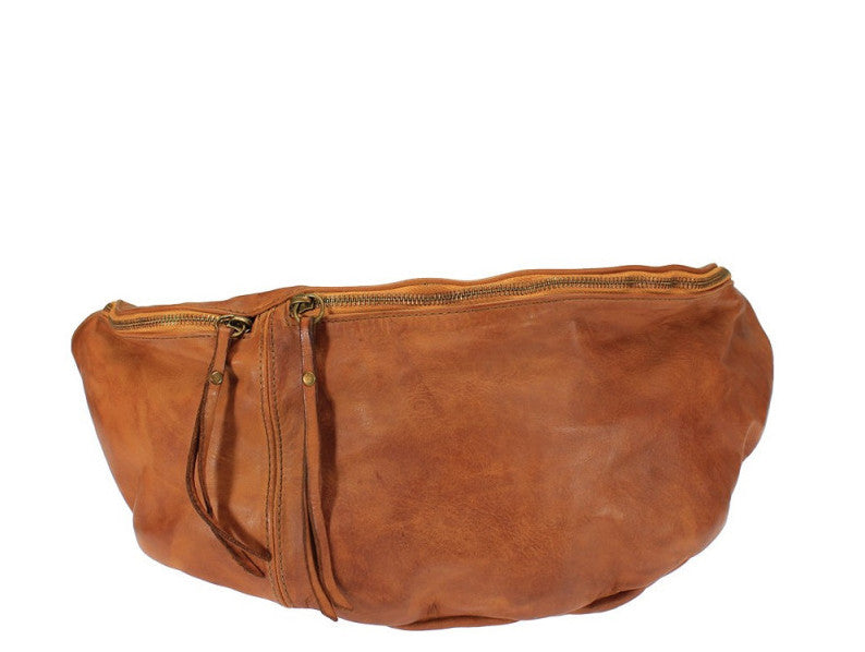BZNA Bag Luigi Cognac Italy Designer Gürteltasche Bauchtasche Fanny Bag Umhängetasche Schultertasche Tasche Leder Shopper Neu - B Z N A