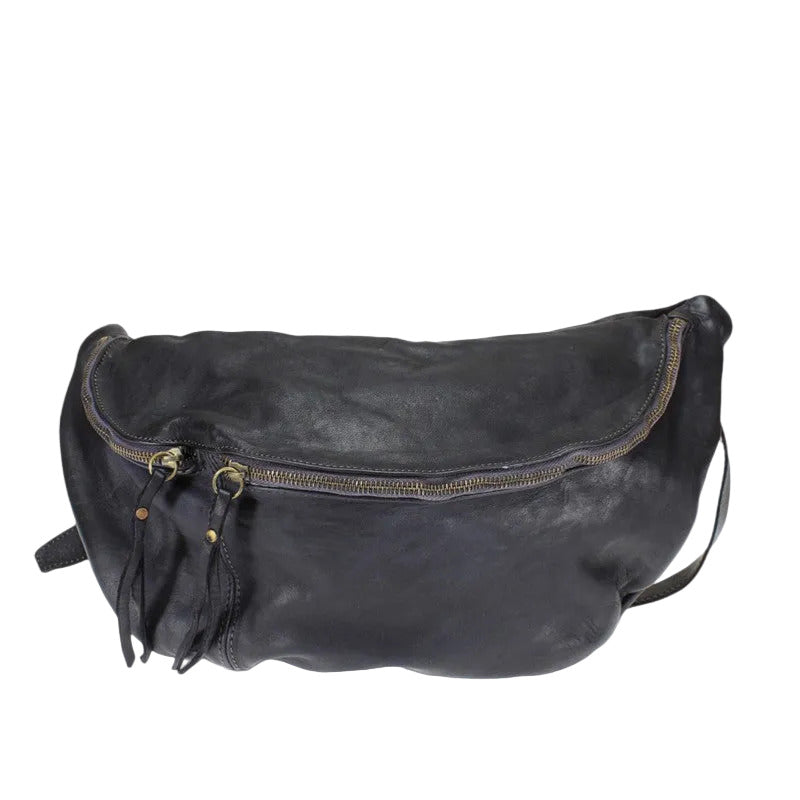 BZNA Bag Luigi Schwarz Italy Designer Gürteltasche Bauchtasche Fanny Bag Umhängetasche Schultertasche Tasche Leder Shopper Neu - B Z N A