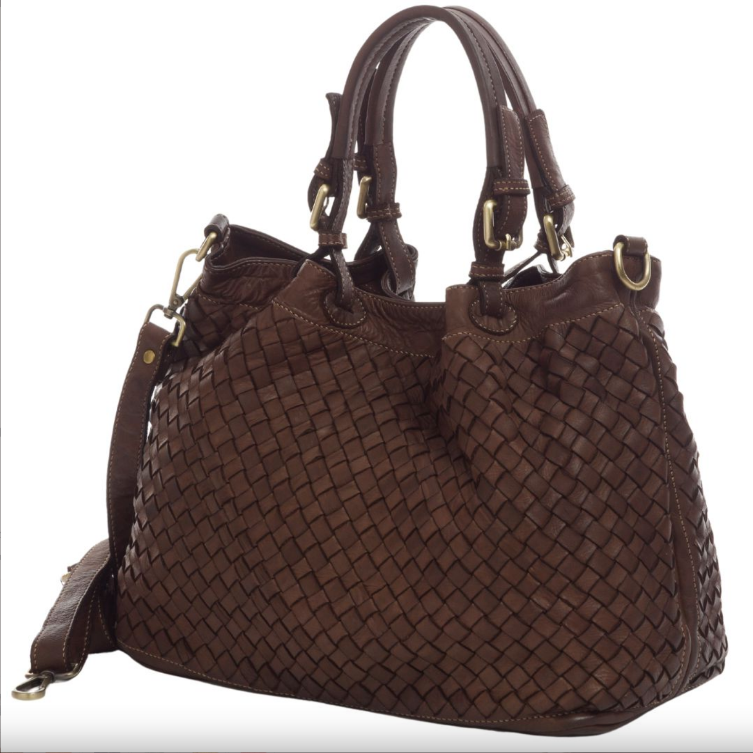 BZNA Bag Rene braun Italy Designer geflochten Damen Handtasche Schultertasche Tasche Shopper Neu - B Z N A