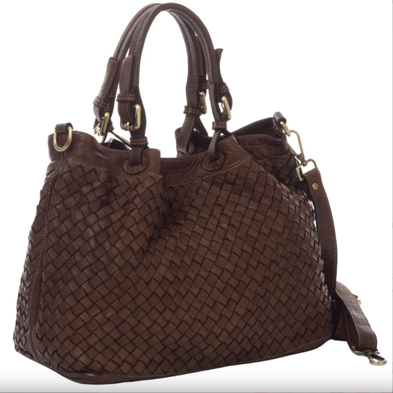 BZNA Bag Rene braun Italy Designer geflochten Damen Handtasche Schultertasche Tasche Shopper Neu - B Z N A