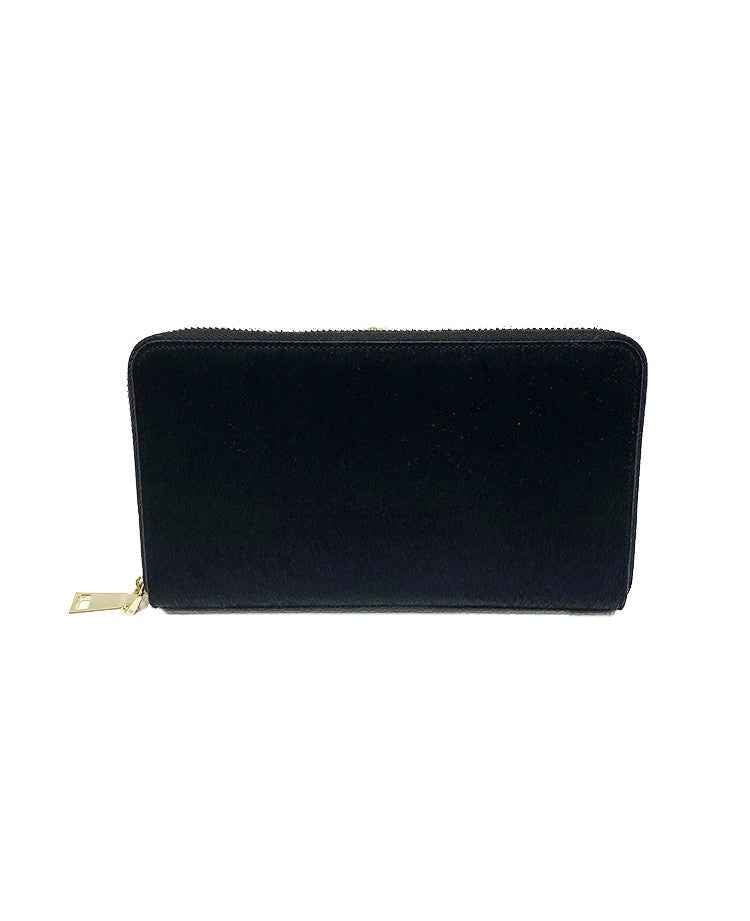 BZNA Berlin Fell Fellia Schwarz Echtfell  Wallet Leather Leder Portemonnaie Geldbörse Clutch
