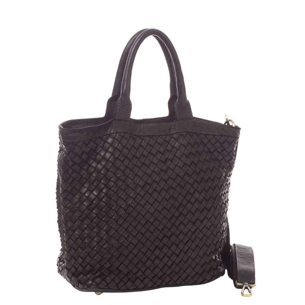 BZNA Bag Roma Schwarz Italy Designer Damen Handtasche Tasche Leder Shopper