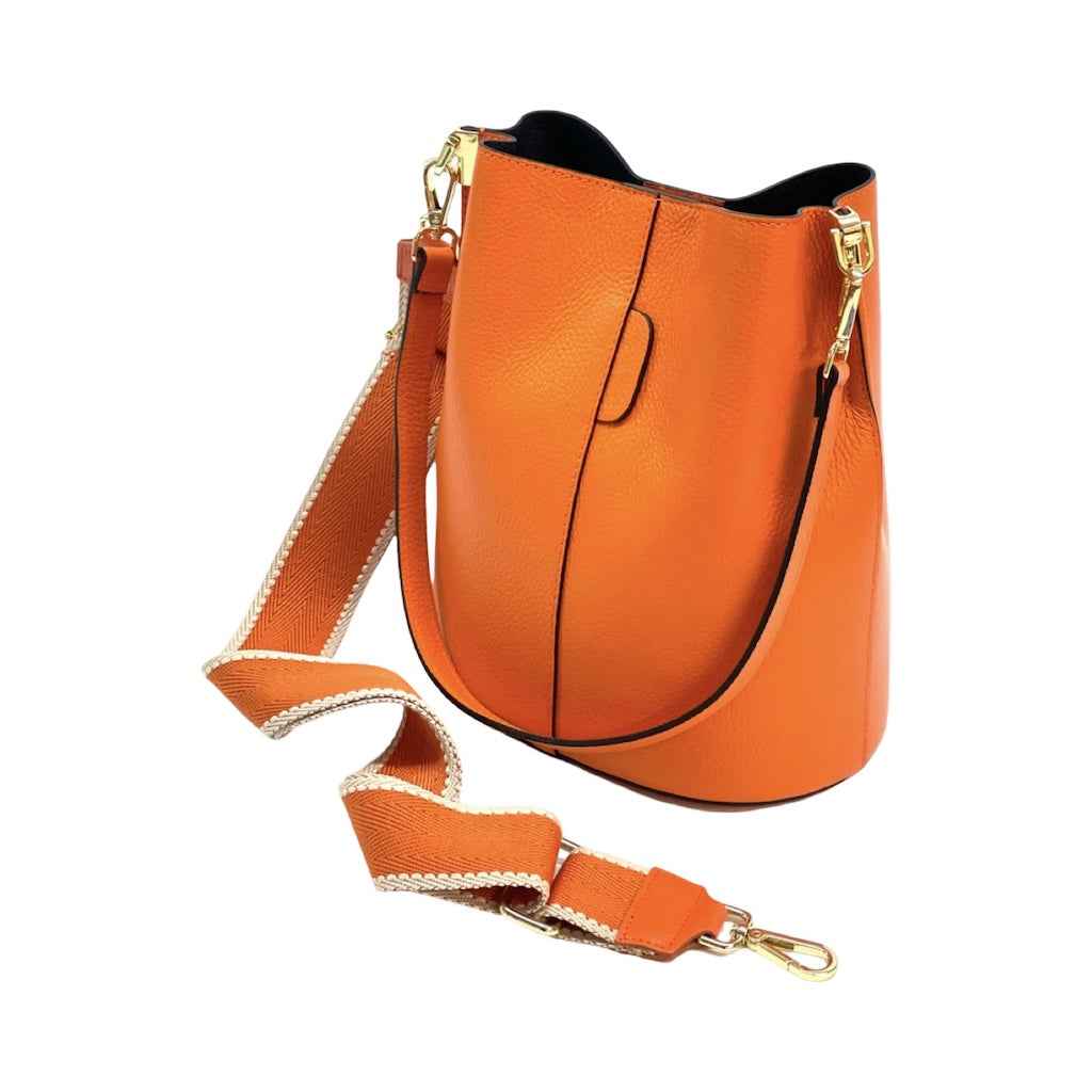 BZNA Bag Shirinia Orange Leder Italy Damen Handtasche Schultertasche Tasche
