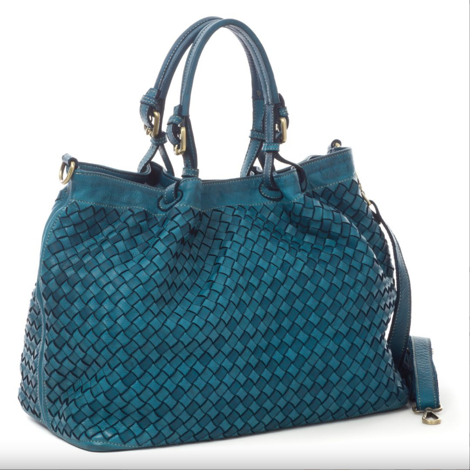 BZNA Rene Bag Petrol Blau blue Italy Designer geflochten Damen Handtasche Schultertasche Tasche Shopper Neu - B Z N A