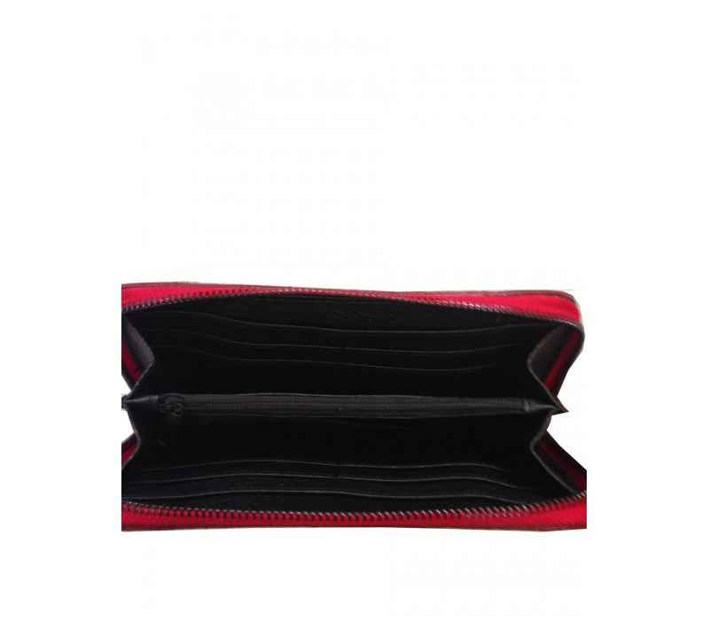 BZNA Berlin Fell Baya Rosso Echtfell  Wallet Leather Leder Portemonnaie Geldbörse Clutch