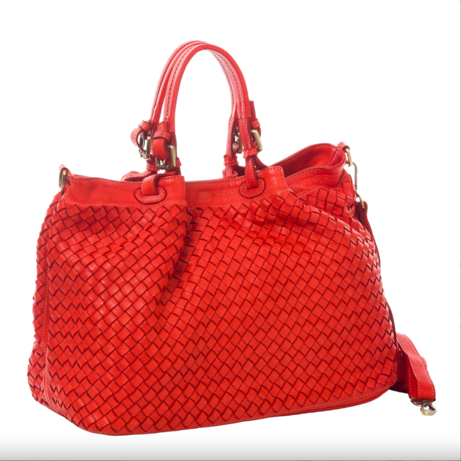 BZNA Rene Bag rosso Rot red Italy Designer geflochten Damen Handtasche Schultertasche Tasche Shopper Neu - B Z N A