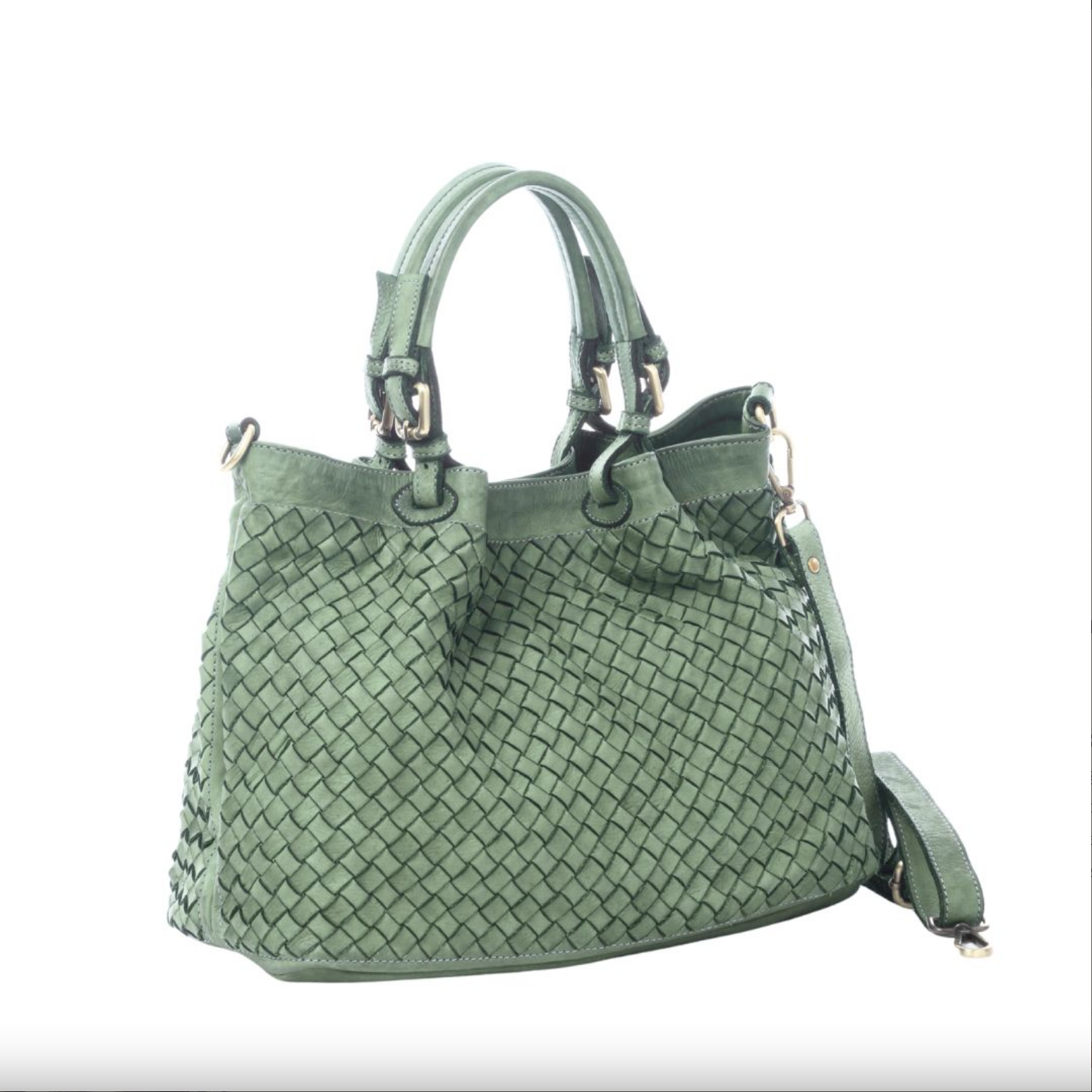 BZNA Bag Fina small Salbei Grün Italy Designer Damen Handtasche Schultertasche Tasche Shopper Neu - B Z N A