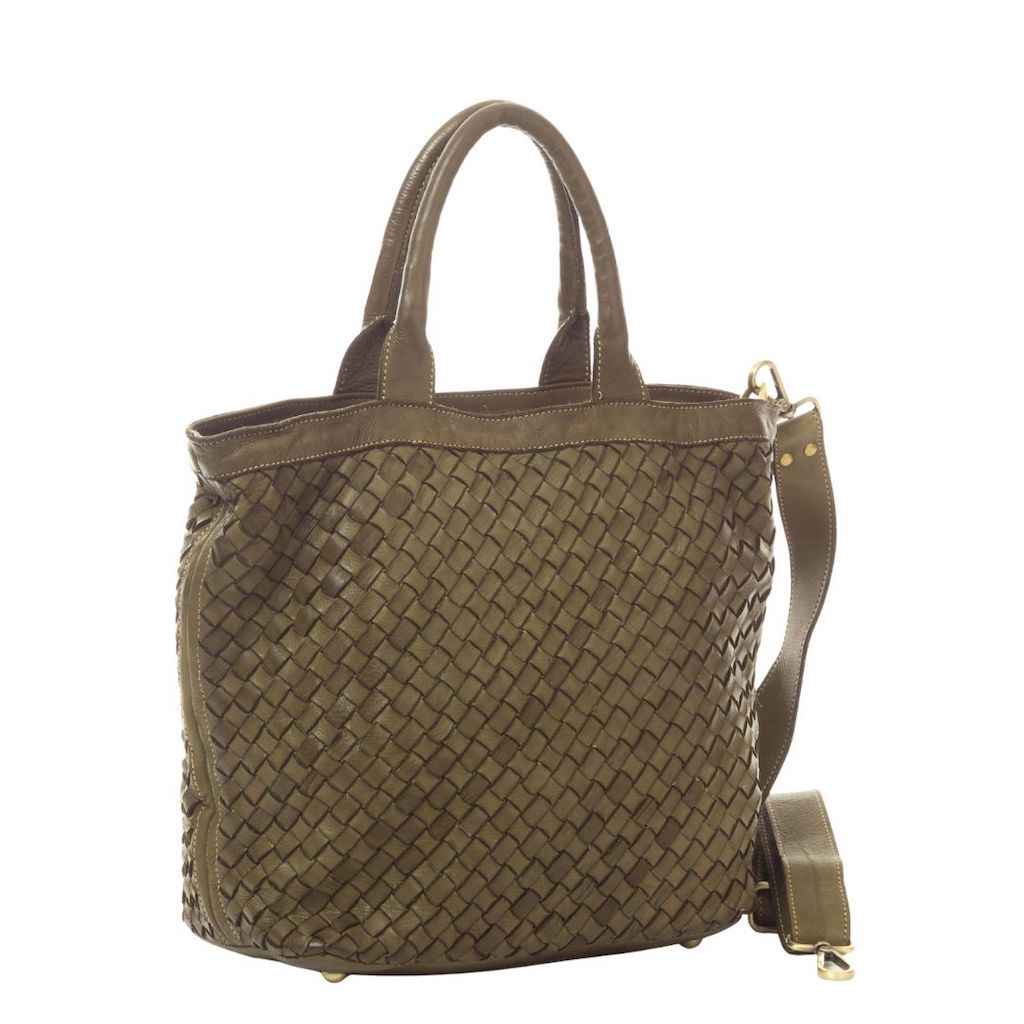 BZNA Bag Roma Verde Grün Italy Designer Damen Handtasche Tasche Leder Shopper