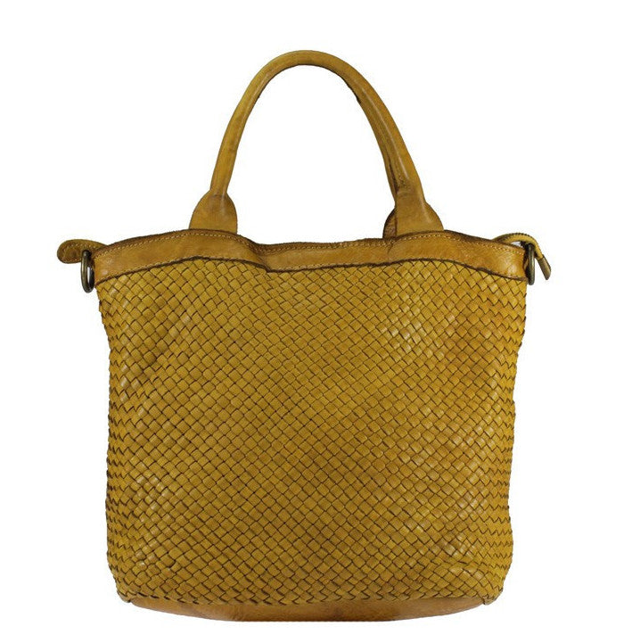 BZNA Bag Xenia Gelb Italy Designer Damen Handtasche Tasche Leder Shopper