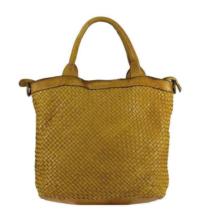 BZNA Bag Xenia Gelb Italy Designer Damen Handtasche Tasche Leder Shopper