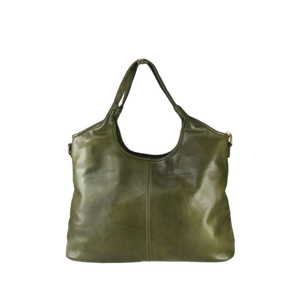BZNA Bag Zinnia Grün Italy Designer Handtasche Schultertasche Tasche Leder Shopper