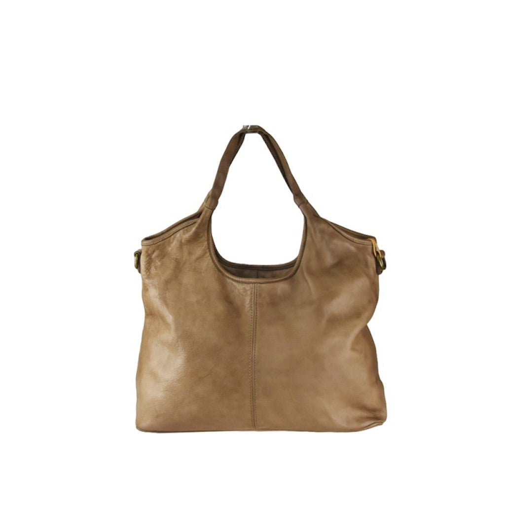 BZNA Bag Zinnia Taupe Italy Designer Handtasche Schultertasche Tasche Leder Shopper - B Z N A