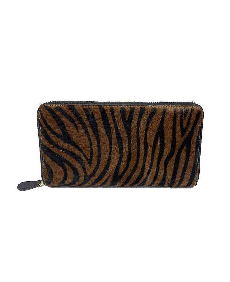 BZNA Berlin Fell Fellia Zebra moro Echtfell  Wallet Leather Leder Portemonnaie Geldbörse Clutch