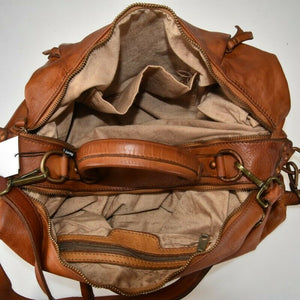 BZNA Bag Lia Braun Italy Designer Messenger Damen Handtasche Schultertasche