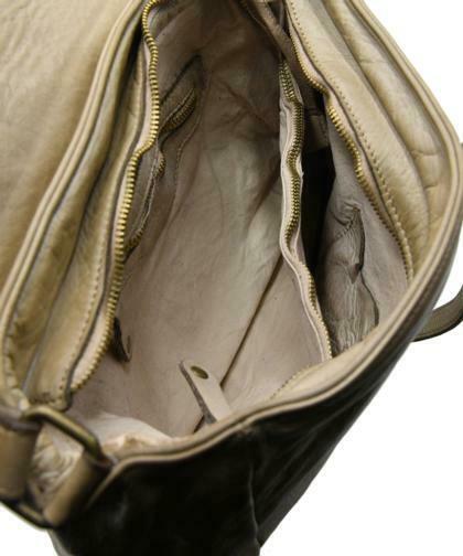 BZNA Bag Katja Beige Italy Designer Messenger Damen Handtasche Schultertasche