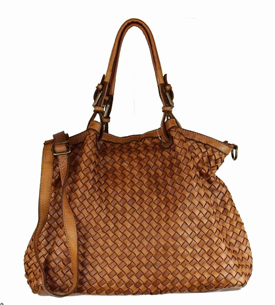 BZNA Bag Rina Taupe Lederfarben Italy Designer Damen Handtasche Schultertasche