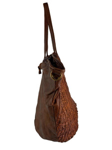 BZNA Bag Patti Cognac Italy Vintage Schultertasche Designer Handtasche Leder