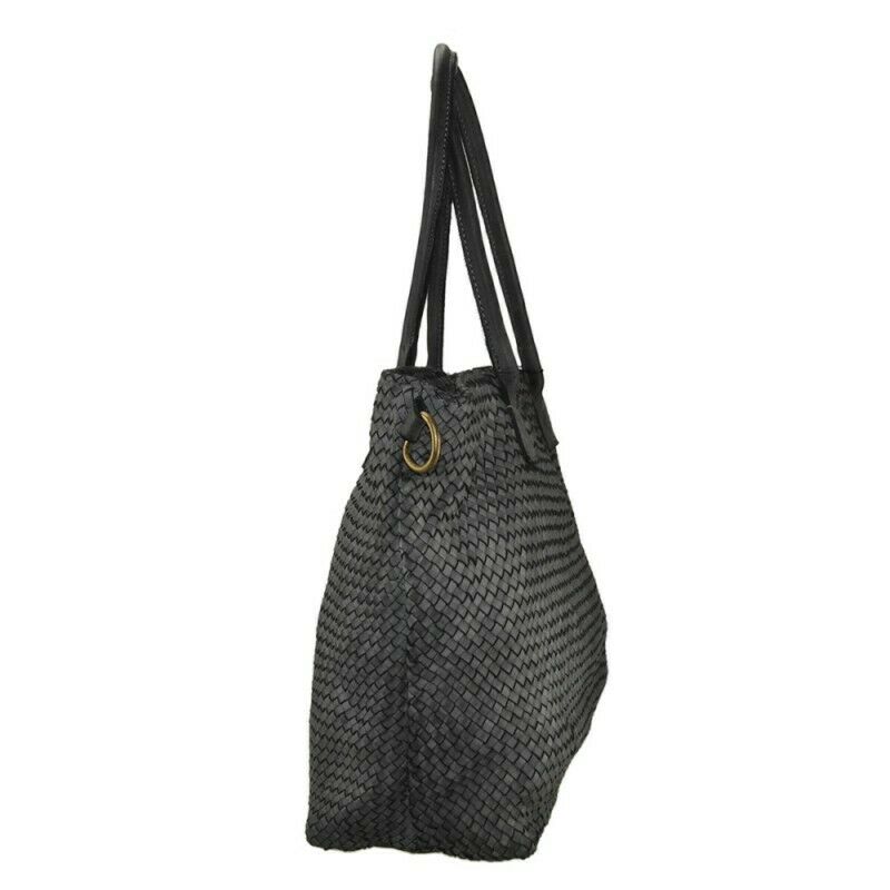 BZNA Bag Rosi Grau Italy Vintage Schultertasche Designer Damen Handtasche