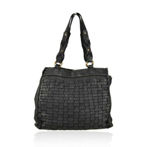 BZNA Bag Paris Black Italy Designer Beutel Umhängetasche Damen Handtasche Leder
