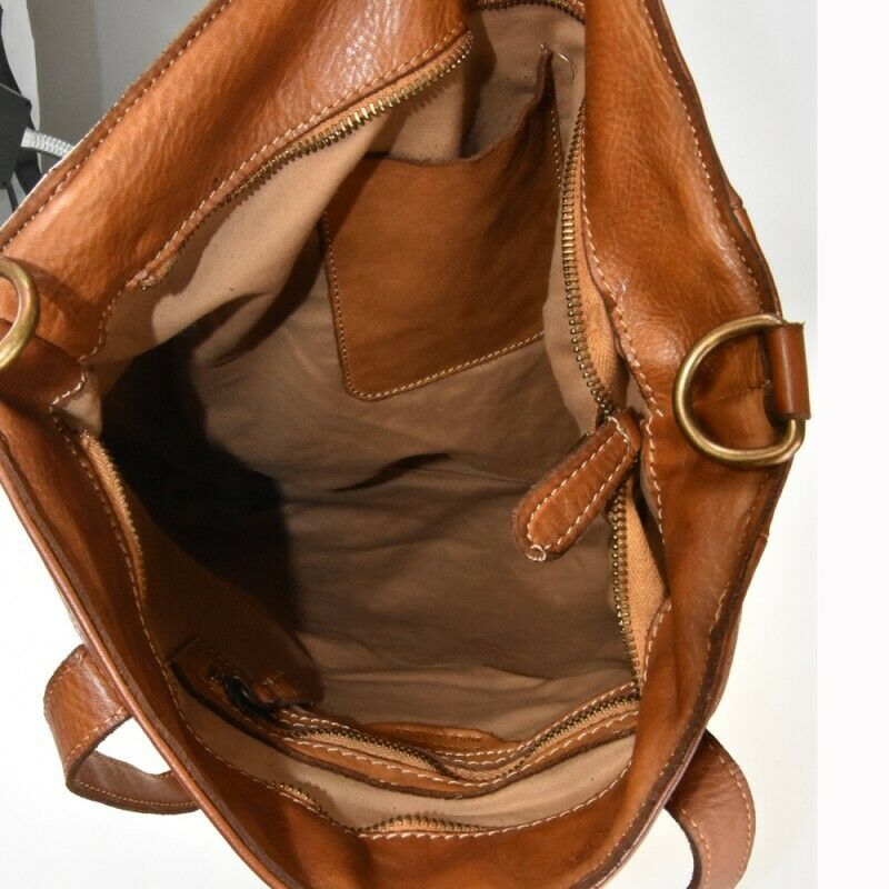 BZNA Bag Nadja Taupe Italy Designer Damen Handtasche Schultertasche Leder