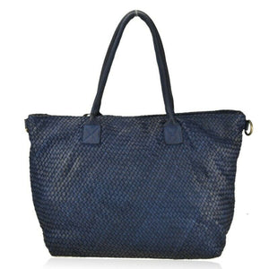BZNA Bag Rosi Blau Italy Vintage Schultertasche Designer Damen Handtasche