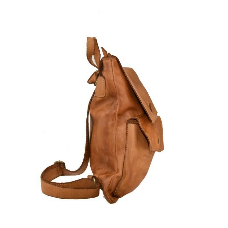 BZNA Bag Pepe Braun Backpacker Designer Rucksack Damenhandtasche Schultertasche