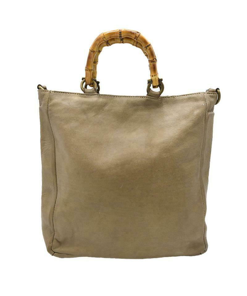 BZNA Bag Rumina Taupe Italy Designer Damen Handtasche Tasche Ledereder Shopper