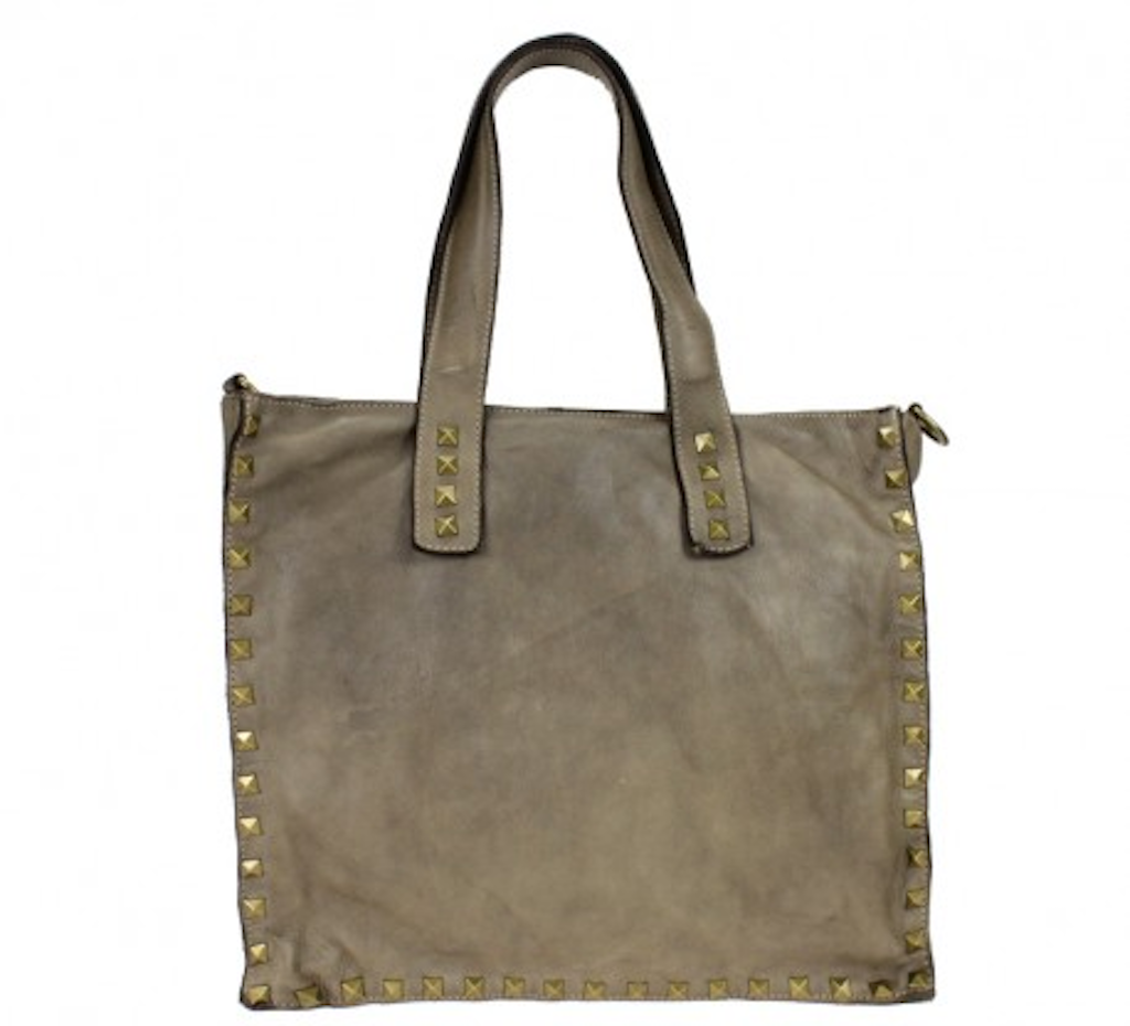 BZNA Bag Pluto Taupe Italy Designer Beutel Umhängetasche Damen Handtasche Leder