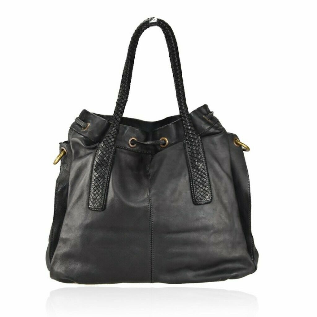 BZNA Bag Briesa Schwarz Italy Designer Damen Handtasche Schultertasche Tasche