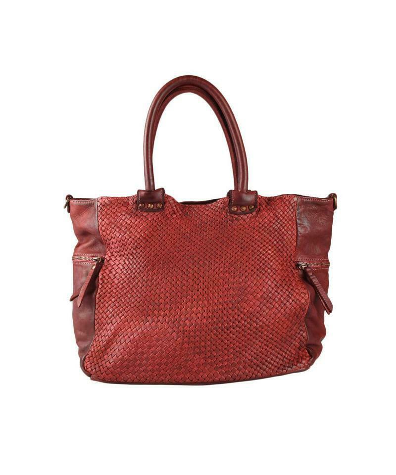 BZNA Bag Rita Rot used look Italy Designer Handtasche Schultertasche Leder