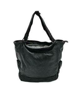 BZNA Bag Panna Black Italy Designer Beutel Umhängetasche Damen Handtasche Leder