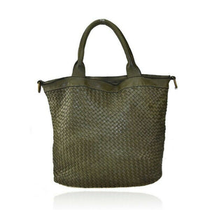 BZNA Bag Xenia Grün Italy Designer Damen Handtasche Tasche Leder Shopper