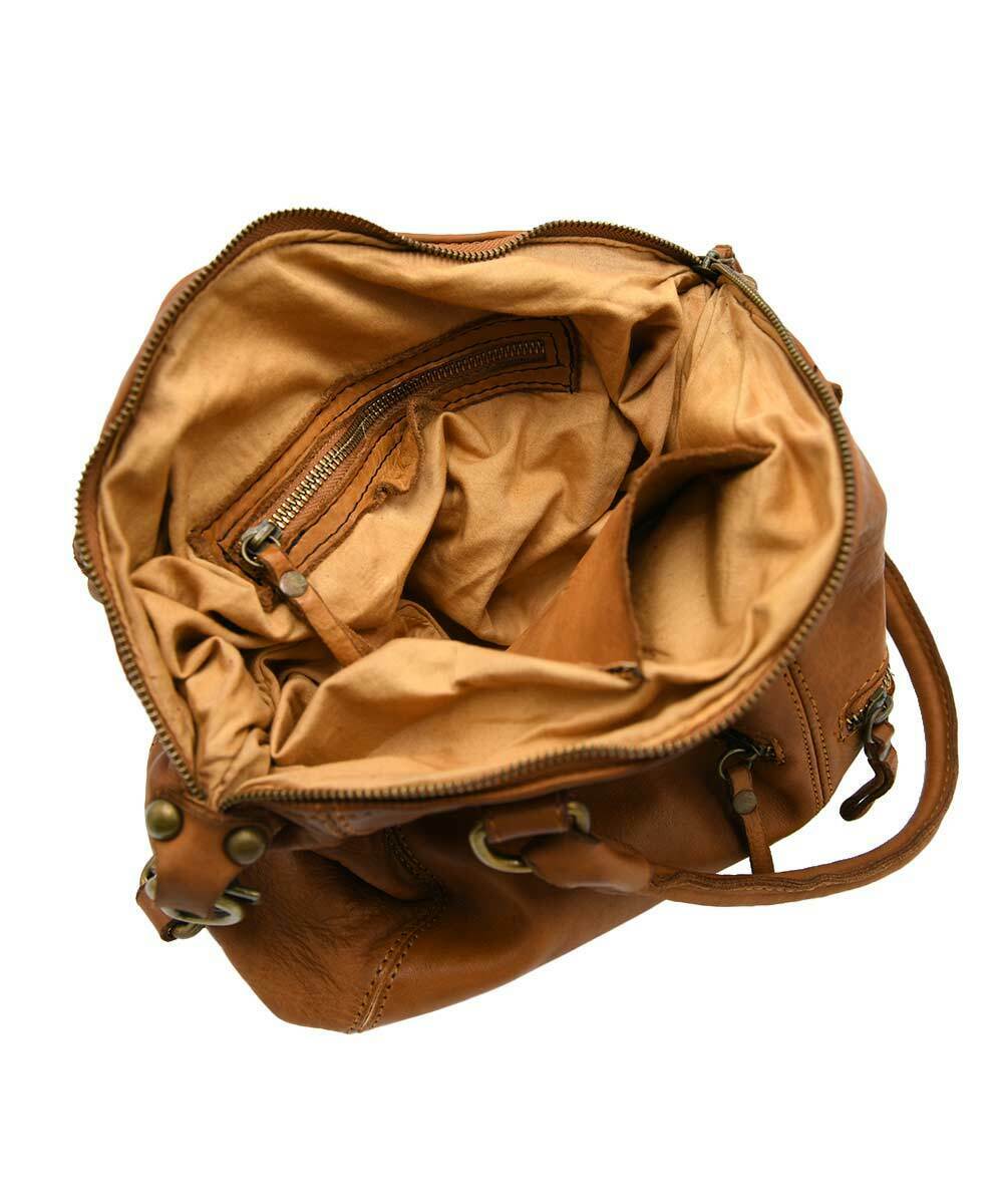 BZNA Bag Salitta Cognac Italy Designer Damen Handtasche Schultertasche Tasche