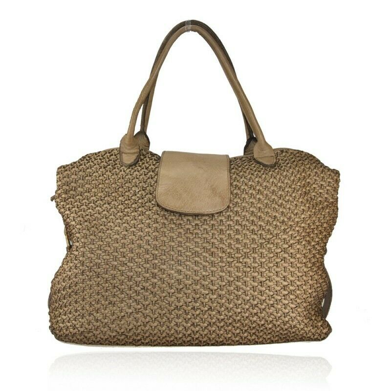 BZNA Bag Alesa Taupe Italy Designer Damen Ledertasche Handtasche Schultertasche