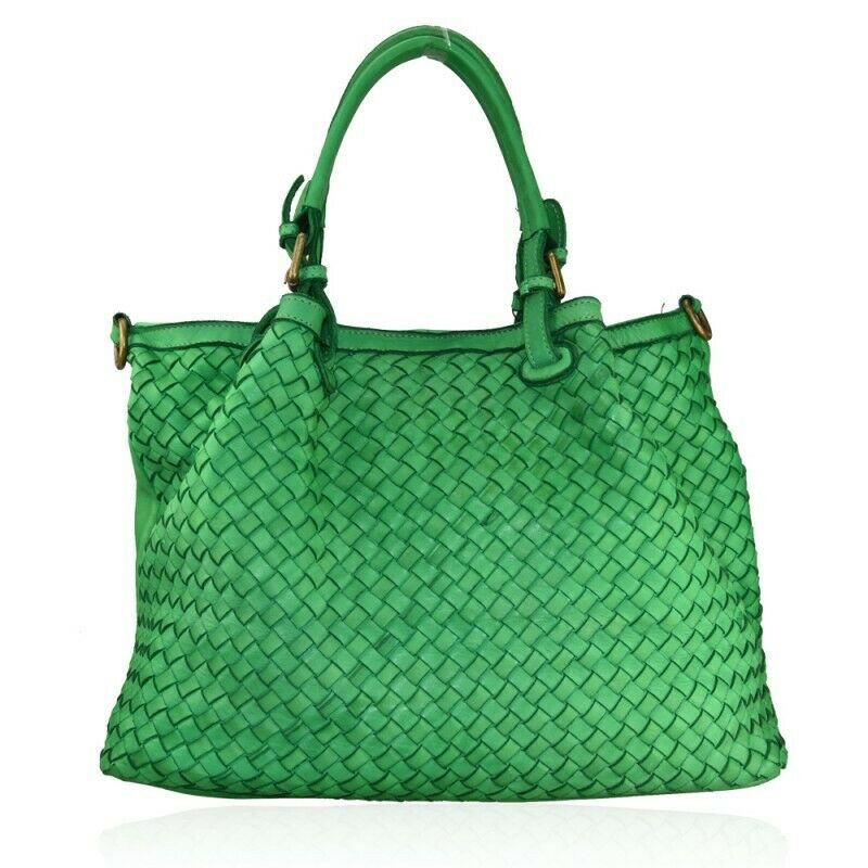 BZNA Bag Rina Grün Lederfarben Italy Designer Damen Handtasche Schultertasche - B Z N A