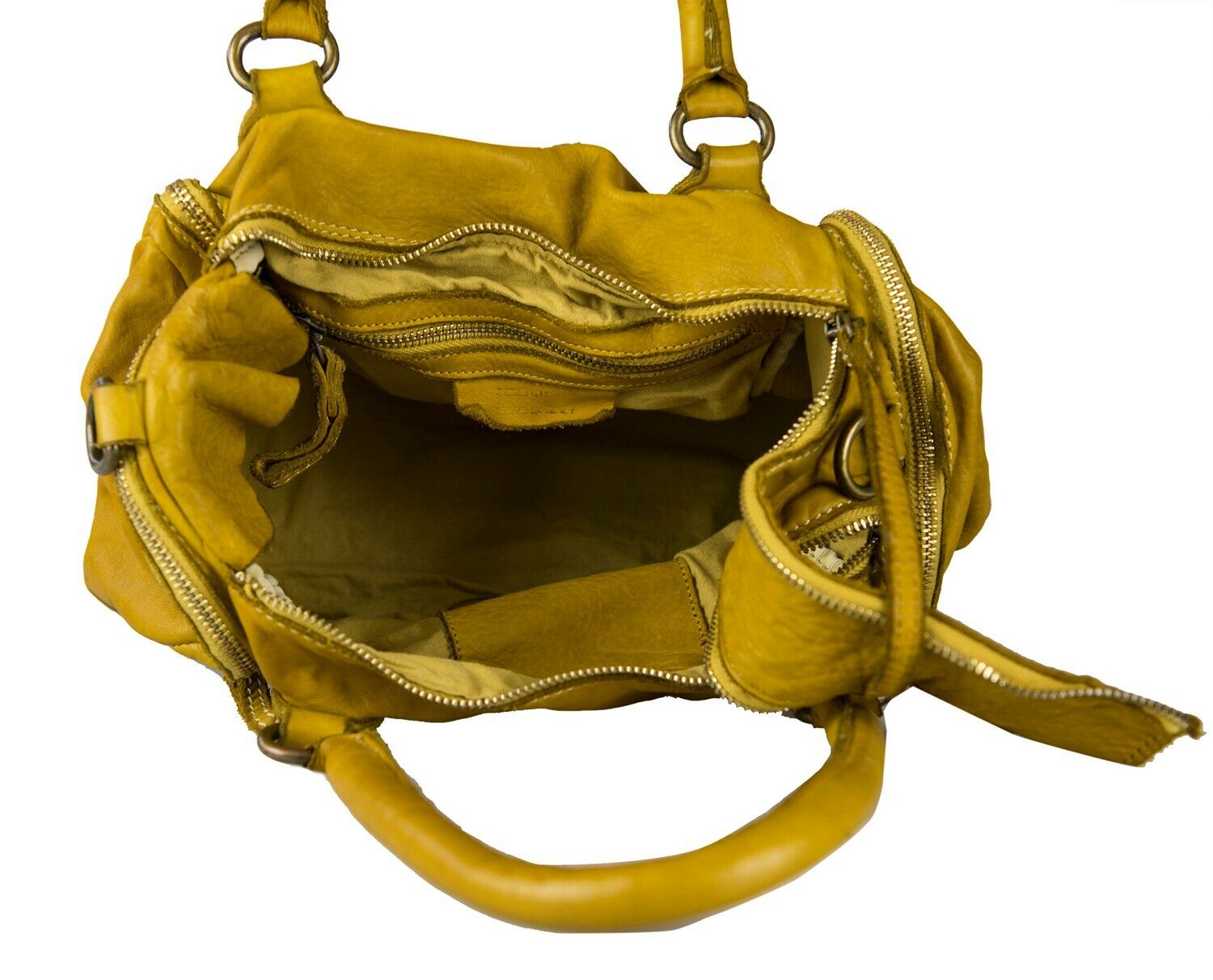 BZNA Bag Alisa Gelb Italy Designer Messenger Damen Handtasche Schultertasche