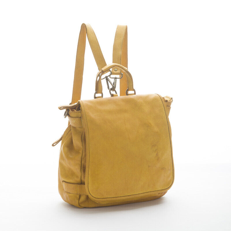 BZNA Bag Anna gelb Backpacker Designer Rucksack Ledertasche Damenhandtasche