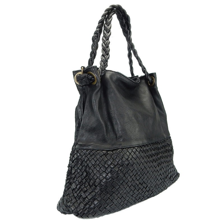 BZNA Bag May Schwarz Italy Designer Damen Handtasche Tasche Schafsleder Shopper