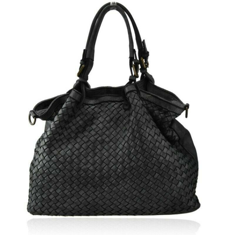 BZNA Bag Rina Black Lederfarben Italy Designer Damen Handtasche Schultertasche