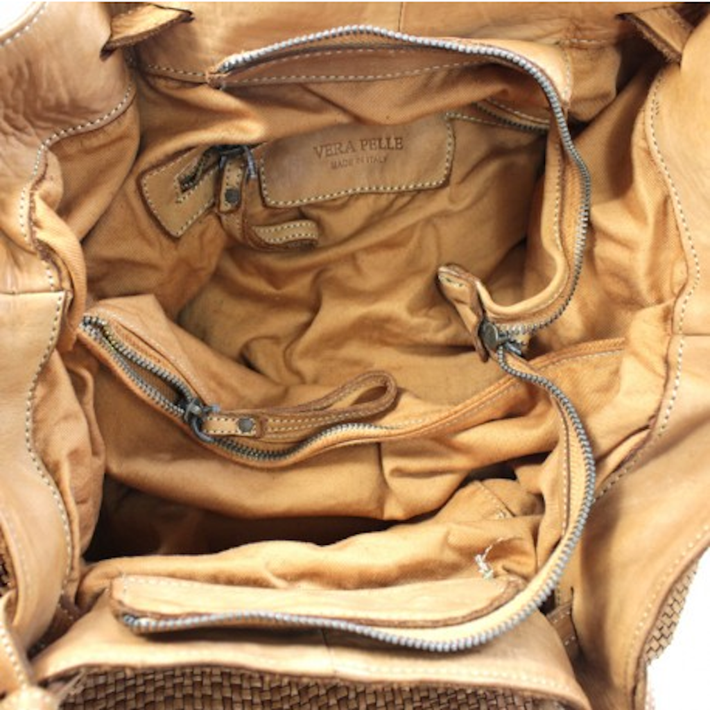 BZNA Bag Ruth Taupe Ledertasche Italy Designer Damen Handtasche Schultertasche