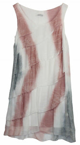 BZNA Ibiza Empire Batik Dress Rosa Sommer Lagenkleid Seidenkleid Damen Seide