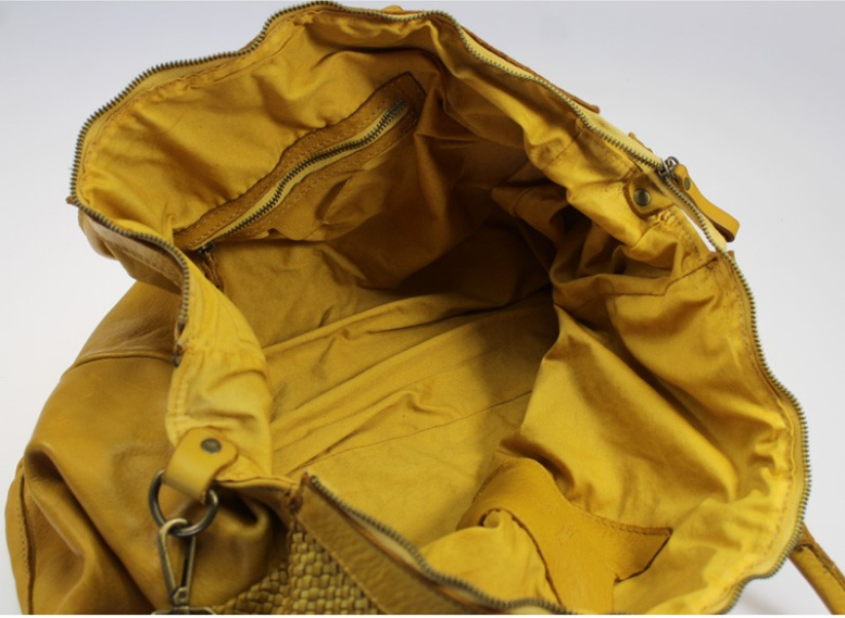BZNA Bag Funny Gelb Shopper Tasche Schultertasche Handtasche Designer Leder