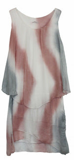 Load image into Gallery viewer, BZNA Ibiza Empire Batik Dress Rosa Sommer Lagenkleid Seidenkleid Damen Seide
