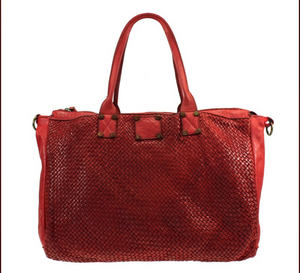 BZNA Bag Funny Rot Shopper Tasche Schultertasche Handtasche Designer Leder