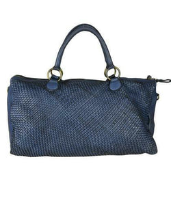 BZNA Bag Bruce Blau Italy Designer Weekender Damen Handtasche Schultertasche