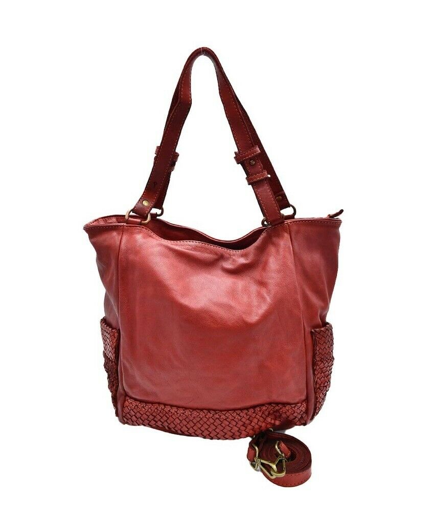 BZNA Bag Panna Rot Italy Designer Beutel Umhängetasche Damen Handtasche Leder