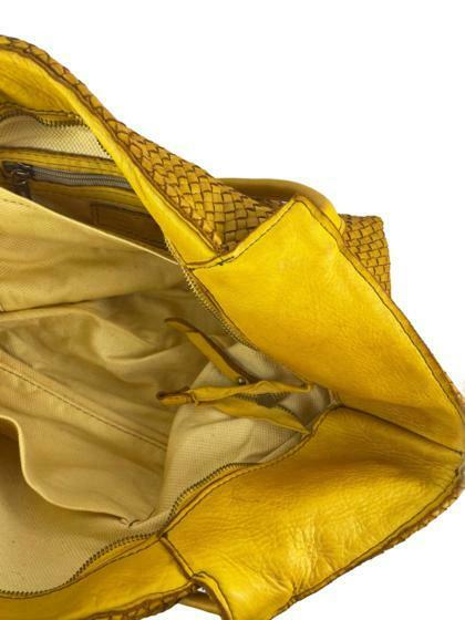 BZNA Bag Rosalie Gelb Italy Damen Handtasche Schultertasche Tasche Leder